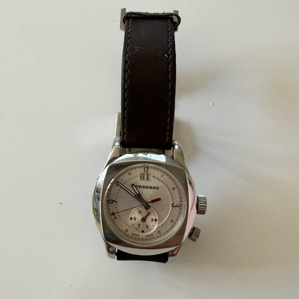 Burberry watch silver/bown